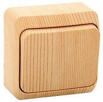 Выключатель накладной Systeme Electric Этюд Дача 1-кл. сосна картинка